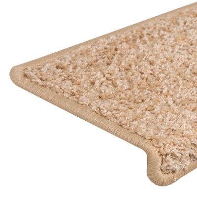 vidaXL Tapete/carpete para degraus 15 pcs 65x21x4 cm dourado