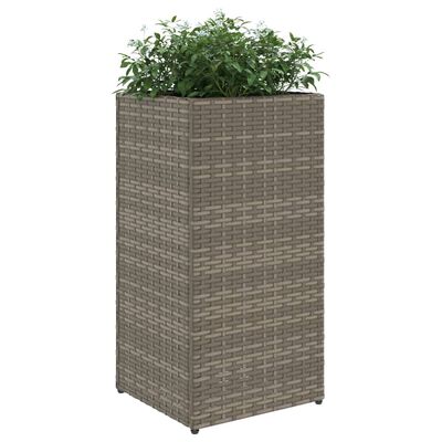 vidaXL Vaso/floreira de jardim 30x30x60 cm vime PE cinzento