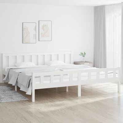 vidaXL Estrutura de cama 160x200 cm madeira maciça branco