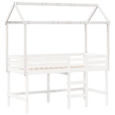 vidaXL Telhado de cama infantil 207x80,5x151,5 cm pinho maciço branco