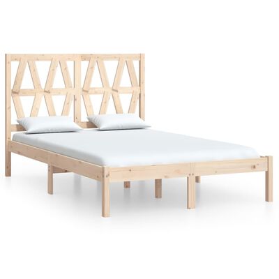 vidaXL Estrutura de cama pequena casal 120x190 cm pinho maciço