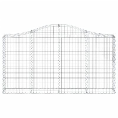 vidaXL Cestos gabião arqueados 7pcs 200x30x100/120cm ferro galvanizado