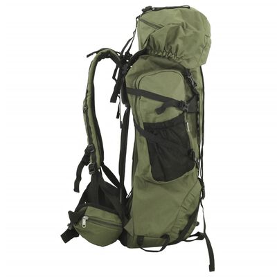 vidaXL Mochila para caminhadas 60 L tecido oxford verde-tropa