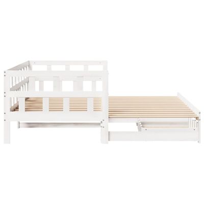 vidaXL Sofá-cama c/ gavetão e gavetas branco 90x190cm madeira de pinho