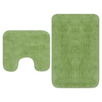 vidaXL Conjunto tapetes de casa de banho 2 pcs tecido verde