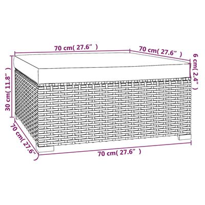 vidaXL 9 pcs conjunto lounge de jardim c/ almofadões vime PE cinzento