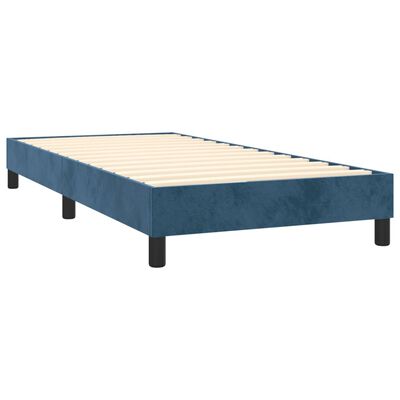 vidaXL Estrutura de cama 100x200 cm veludo azul-escuro