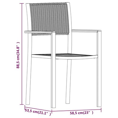 vidaXL 7 pcs conjunto de jantar para jardim preto