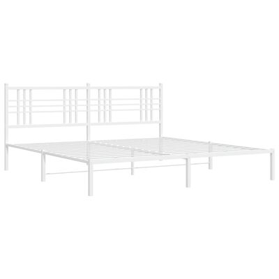 vidaXL Estrutura de cama com cabeceira 193x203 cm metal branco