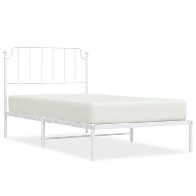 vidaXL Estrutura de cama com cabeceira 100x200 cm metal branco