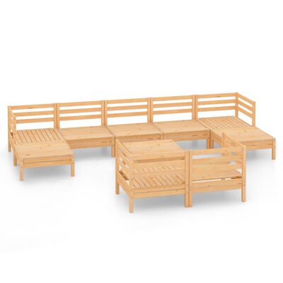 vidaXL 10 pcs conjunto lounge de jardim pinho maciço