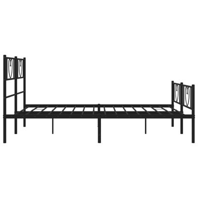 vidaXL Estrutura de cama com cabeceira e pés 135x190 cm metal preto