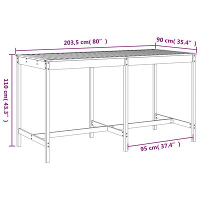 vidaXL 9 pcs conjunto de bar para jardim pinho maciço preto