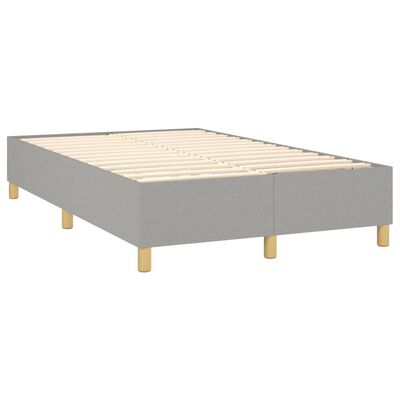 vidaXL Cama com molas/colchão 120x200 cm tecido cinza-claro