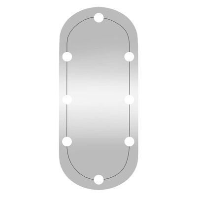 vidaXL Espelho de parede oval com luzes LED 35x80 cm vidro