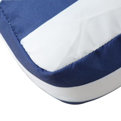 vidaXL Almofadão para sofá de paletes 60x60x12 cm tecido azul/branco