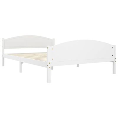 vidaXL Estrutura de cama 140x200 cm pinho maciço branco