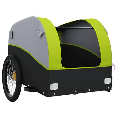 vidaXL Reboque para bicicleta 30 kg ferro preto e verde