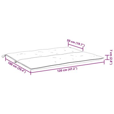 vidaXL Almofadão p/ banco de jardim tecido oxford cinzento-acastanhado