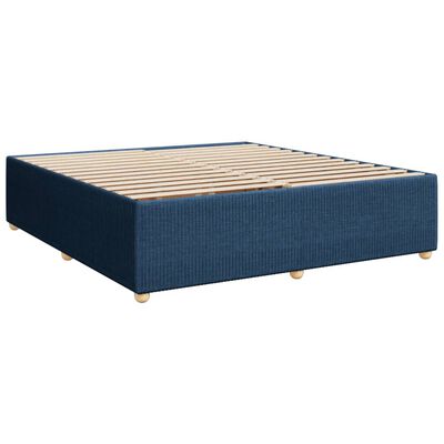 vidaXL Cama com molas/colchão 180x200 cm tecido azul