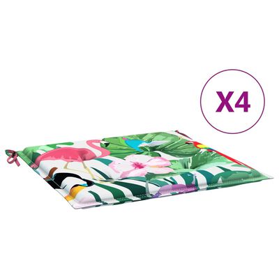 vidaXL Almofadões p/ cadeira 4pcs 50x50x3cm tecido multicor