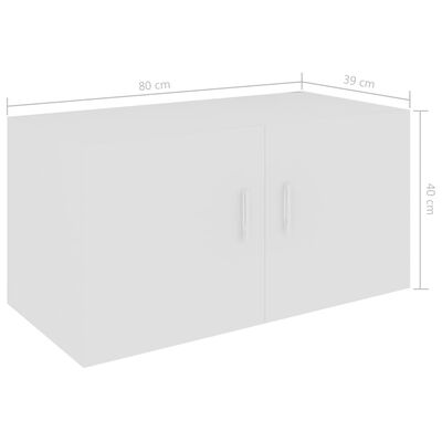 vidaXL Armário de parede 80x39x40 cm derivados de madeira branco