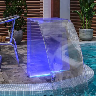 vidaXL Fonte de piscina com luzes LED RGB 51 cm acrílico