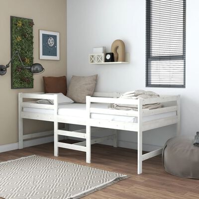 vidaXL Cama sem colchão 90x200 cm madeira de pinho maciça branco