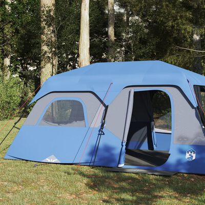 vidaXL Tenda familiar 9 pessoas libertação rápida impermeável azul