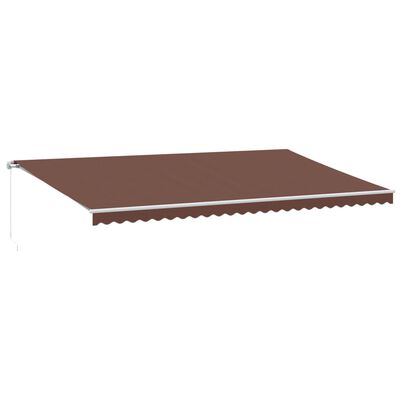 vidaXL Toldo retrátil manual com luz LED 600x300 cm castanho