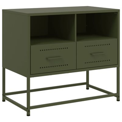 vidaXL Móvel de TV 68x39x60,5 cm aço verde azeitona