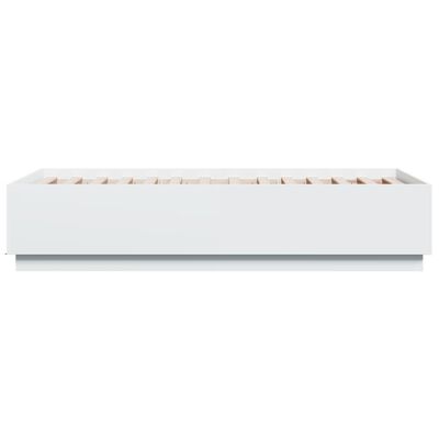 vidaXL Estrutura cama c/ luzes LED 75x190 cm derivados madeira branco