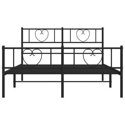 vidaXL Estrutura de cama com cabeceira e pés 120x190 cm metal preto