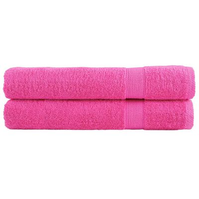 vidaXL Toalhas premium SOLUND 2 pcs 100x200 cm 600 gsm rosa