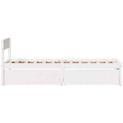 vidaXL Cama sem colchão 75x190 cm madeira de pinho maciça branco