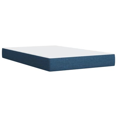 vidaXL Cama com molas/colchão 90x190 cm tecido azul