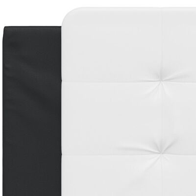 vidaXL Almofadão de cabeceira 100 cm couro artificial preto e branco