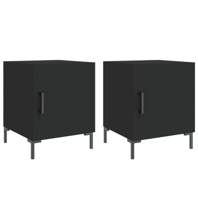 vidaXL Mesa de cabeceira 2 pcs 40x40x50 cm derivados de madeira preto