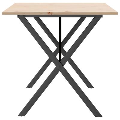 vidaXL Mesa de jantar estrutura em X 160x80x75cm pinho e ferro fundido