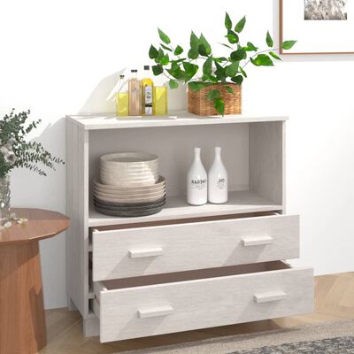 vidaXL Aparador HAMAR 85x35x80 cm pinho maciço branco