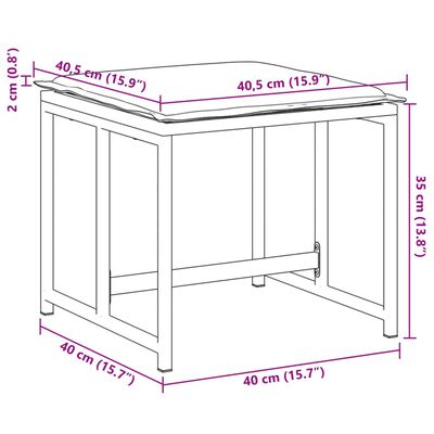 vidaXL Bancos de jardim c/ almofadões 4 pcs aço e textilene preto