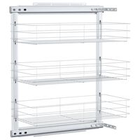 vidaXL Unidade cestos arame para cozinha 3 pcs 47x25x56 cm prateado