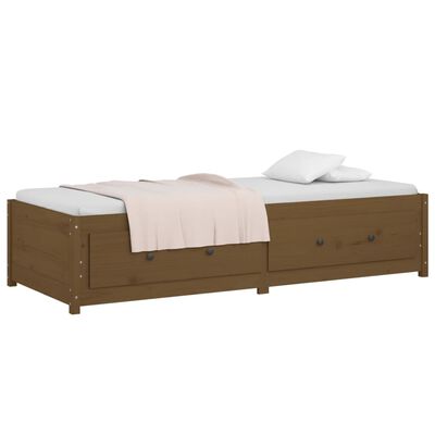 vidaXL Sofá-cama 90x200 cm madeira de pinho maciça castanho mel