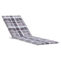 vidaXL Almofadão cadeira de terraço (75+105)x50x4 cm xadrez cinzento