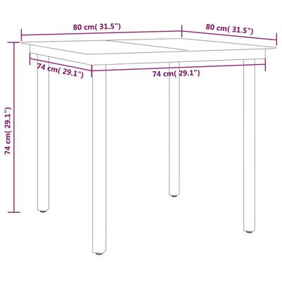 vidaXL 3 pcs conjunto de jantar para jardim preto