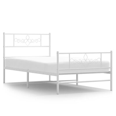 vidaXL Estrutura de cama com cabeceira e pés 80x200 cm metal branco