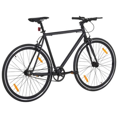 vidaXL Bicicleta de mudanças fixas 700c 55 cm preto