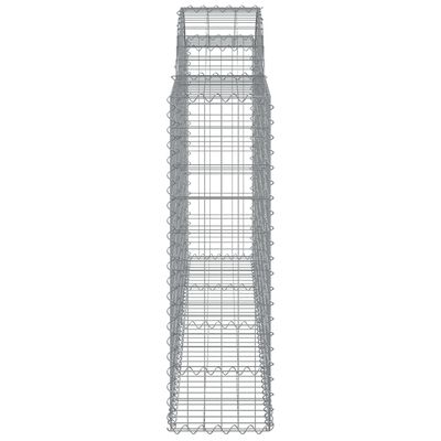 vidaXL Cestos gabião arqueados 6pcs 200x30x100/120cm ferro galvanizado