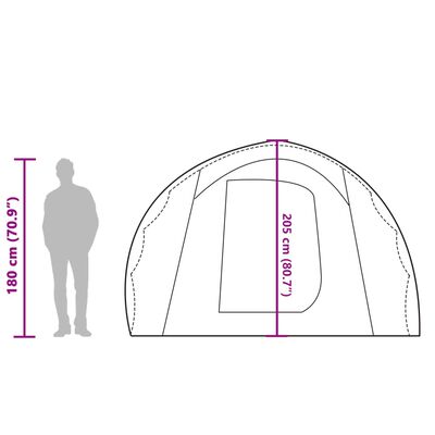 vidaXL Tenda familiar para 6 pessoas impermeável cinza