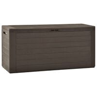 vidaXL Caixa de arrumação para jardim 116x44x55 cm castanho